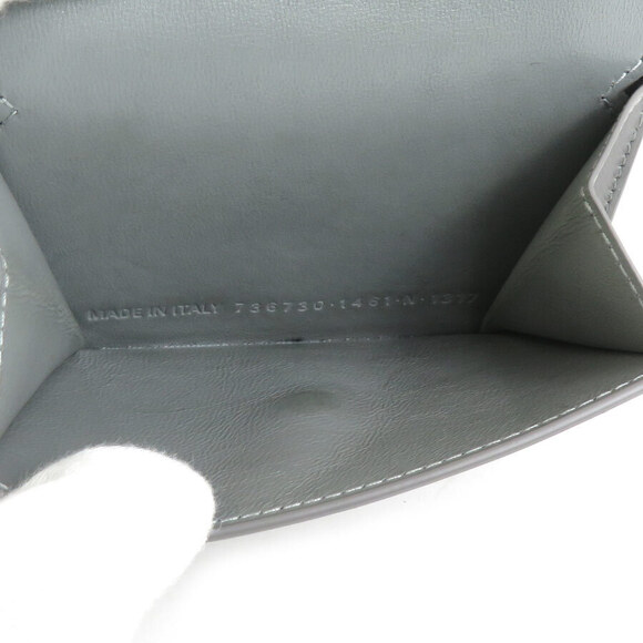 Balenciaga Tri fold Wallet Leather Gray - Picture 4 of 5